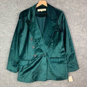 NWT $198 Free People Blazer Ashby Velvet Double Breasted Blazer Size Large‎